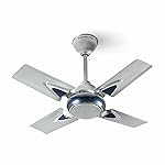 LONGWAY Starlite-1 P1 600 mm/24 inch Ultra High Speed 4 Blade Anti-Dust Decorative 5-Star Rated Ceiling Fan (Silver Blue, Pack of 1)- Amazon