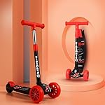 Kidsmate Cruiser Kick Scooter for Kids with Broad Wheels | 3-Wheel Skate Scooter for Boys & Girls of Ages 2-12 Years | 5-Level Adjustable Height, and Easy Fold Design Scooter- Amazon
