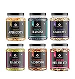 Nature Purify Dried Fruit Combo 1.5 kg (Almond, Cashew, Apricot, Green Raisins, Black Raisins & Mixed Nuts)- Amazon