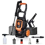 AGARO Alpha High Pressure Washer, Car Washer, Upright Design with Wheel, 1600W, 130 Bars, 7L/Min Flow Rate, 5 Meters Outlet Hose, Car, Bike and Home Cleaning Purpose, Red & Black- Amazon