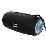amazon basics B10 10W RMS Bluetooth Speaker with 2000 mAh Battery | Up to 8 hrs of Playback | RGB | Bluetooth 5.3, AUX in, USB & Micro SD Card Connectivity | Type-C Charging (Black)- Amazon