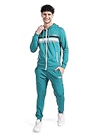 The Indian Garage Co Men Regular Fit Placement Print Hooded Sweatshirt & Joggers Tracksuits- Amazon