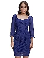 Tokyo Talkies Womens Dresses Women | Bodycon | Above Knee | Ruched | Long Sleeves | Weatern Wear | Party Fashion Wear | Chic- Amazon