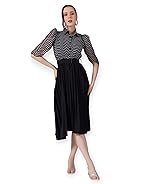 Femvy Designer Printed Georgette and Pleated Crepe Dresses- Amazon