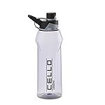 CELLO Fitbe Sipper Cap Water Bottle, 1000ml Black Grey | Food Grade, Leakproof, Easy to Carry | Sipper Drinking Water Bottle For Gym | Perfect For Fitness, Office, School, Sports & Outdoor Hydration- Amazon