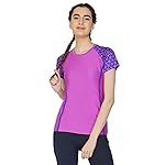 Vector X OGT-195 Indoor Outdoor Sports Tshirt Girls Women Solid 4-Way Stretch Poly Lycra Bodyfit Round Neck Half Sleeves Dry Fit T-Shirt Top- Amazon