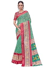Glory Sarees Women’s Cotton Saree with Blouse Piece (GS_Bandhej_Silk101_Parent)- Amazon