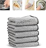 Live2Better 5 Pcs Non Scratch Dish Wash Cloths Multipurpose Wire Dishwashing Rags for Wet and Dry Stainless Steel Scrubber for Washing Dishes Sinks Counters Easy Rinsing Machine Washable (A)- Amazon