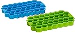 Clazkit Flexible Silicone Honeycomb 37 Cavity Ice Cube Tray for Freezer Moulds Small Cubes Whiskey Fridge Bar Soft Ice Cube Tray -Color May Vary-Pack of 2- Amazon