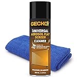 Gecko Screen Cleaner | Aerosol Gently Lift’s Away Fingerprints, Oil Smudges, Dust | Smooth Microfibre Cloth for Cleaning | Scratch Free | LCD/LED/OLED/Glass & Tablets/Phone_200 Ml (Pack of 1) with Microfiber Cloth 280 gsm- Amazon