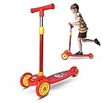 De Jure Fitness Scooter with Adjustable Height | Foldable Scooter | Skate Scooter for Kids with PVC Wheel | Max User Weight – 50 kg, Age 3+ (Red & Yellow)- Amazon
