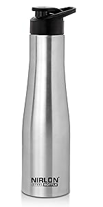 NIRLON Tall Bell Single Wall Stainless Steel Water Bottle 1000ml, Water Bottles for Fridge, School,Gym,Home,Office,Boys, Girls, Kids, Leak Proof(Silver Colour|Sipper Cap|Set of 1)- Amazon