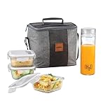 CELLO Glassy Mix Lunch Box Set of 4 | (320ml x 3) & 1 Clear Glass Water Bottle (500ml) | Leak-Proof & Microwavable Toughened Glass | Perfect Lunch Box Set for Office, School & College- Amazon