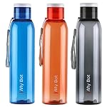 CELLO My Bot PET Water Bottle | 100% food grade | Leak proof and Break proof | Perfect for staying hydrated at the school,college, work, gym Bottle | 1000ml, Set of 3 | Assorted- Amazon