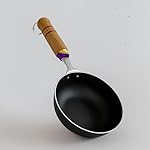 Add2Cart Pre-Seasoned Iron Tadka Pan with Wooden Handle | 19Cm/7.5 Inch, 0.5Kg | Compatible with Gas | Toxin-Free, Chemical Coating-Free, 100% Pure- Amazon