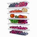 Xiran 6 Fridge Storage Boxes Fridge Organizer With Removable Drain Plate&Lid Stackable Fridge Storage Containers Plastic Freezer Storage Containers For Fish,Meat,Vegetables,Fruits(1500Ml),Transparent- Amazon