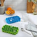 Homeor Silicone Honeycomb Ice Cube Tray for Freezer 37 Cavity Ice Cube Mould Flexible Tray for Freezer, Chocolate Cake Maker, Ice Trays for Chilled Drinks, Assorted, 1 Piece- Amazon