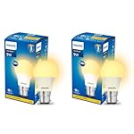 PHILIPS 9W B22 LED Warm White/Yellow Bulb, Pack of 2- Amazon