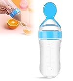 GLUN® Silicone Baby Feeding Bottle for New Born, Collapsible Bottle with Squeeze Spoon Feeder for Milk, Cereal, and Fruit, BPA-Free Pack of 1- Amazon