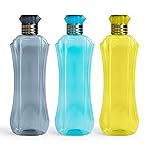 HomeWiz Kitchen Plastic Water Bottle I Water Bottle 1 ltr | Ideal for Kitchen Home Office Travel Small fridge for room gym| Unbreakable & Leak Proof I BPA Free | Set of 3 Water Bottles, Multicolour- Amazon