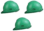 Allen Cooper Industrial Safety Helmet SH-702, Shell with Ventilation, Plastic Cradle with Manually Adjustable Headband – Green (Pack of 3)- Amazon