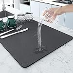 PRIMESKY Kitchen Utensil Dish Drying Mat | Quick Dry Water Absorbent mat | Placemat for Dish Drying with Non-Slip Rubber Backed | Super Draining Mat for Kitchen (1)- Amazon