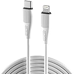 Portronics Silklink 20W Type-C to 8 Pin Fast charging Cable for Lightning Devices,Premium Silicon Cable, 1M (White)- Amazon