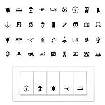 GLUN® Electric Board Switch Stickers, 38 Icons 600 Stickers Set Monochrome Colors, for All Types of Appliances or Machinery, Fan, Light, Fridge, AC, Switch Stickers- Amazon