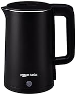amazon basics 1.5 Liter Cool Touch Electric Kettle| 1350 Watt|Stainless Steel Body|Auto Cut-Off|Triple Safety Protection(Black)- Amazon