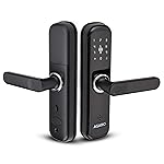 AGARO Grand Smart Door Lock with Handle, Auto Lock, Unlock with Finger Print/RFID Card/PIN Access/App with Bluetooth/Manual Key Access, Digital Door Lock, Anti-Theft Lock, Home Safety, Black- Amazon