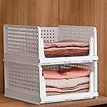 MollisHomes Set of 2 Shirt Stacker For Wardrobe Shirt Stacker Organizer With Lid | Polypropylene Foldable Organizers For Men | Wardrobe Organizer For Storage 43x33x18.5 cm- Amazon