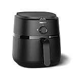 PHILIPS Air Fryer NA120/00, uses up to 90% less fat, 1500W, 4.2 Liter, with Rapid Air Technology (Black), Large- Amazon