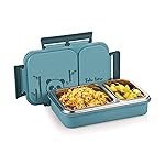 ATTRO Legacy 2 Insulated Lunch Box with Two Compartment BPA Free, Food Grade Ideal for School, Picnic, Office & Outdoor – 600ml Blue, Stainless Steel- Amazon
