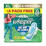 Whisper Ultra Upto No Gap No Leaks Sanitary Pads, 48 Xl Pads, For Heavy Flow Protection, With Curvewear ¢ Technology, Cotton Like Softness, Disposable Wrapper, Locks Odour & Wetness- Amazon
