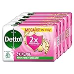 Dettol Skincare Moisturizing Beauty Bathing Soap Bar with Argan Oil (750gm) | Softer Skin, 150gm, Pack of 5- Amazon