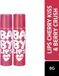 MAYBELLINE NEW YORK Baby Lips Tinted Lip Balm Berry Crush & Cherry Kiss  (Pack of: 2, 8 g)- Flipkart