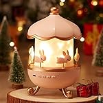 KCUBE Bunny Carousel Night Light Projector, 6 Set Films Rotating LED Lamp, Star Projection Light for A Magical Nursery Atmosphere, Rotatable Rabbit Night Lamp for Kids Room Decor- Amazon