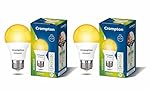 Crompton Dyna Ray 9W Round E27 LED Warm White Pack of 2- Amazon