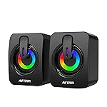 Ant Esports GS170 Gaming Speaker for PC, Stereo 2.0 USB Powered Desktop Speaker with 3.5 mm Aux-in, in-line Volume Control, RGB LED Lights Mini Multimedia Speakers for PC, Laptop, Tablet, Cellphone- Amazon