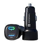 Portronics 80W Dual Output Fast Car Charger with Type-C PD & USB, LED Indicator, Charging Adapter Compatible with Cars for iPhone & Android Smartphone, Smartwatch, Earbud, Power Bank (Black)- Amazon