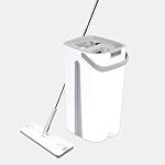 STELLIX Plastic Mop with Bucket for Floor Cleaning|Flat Mop with Telescopic Stick for Cleaning Floor|Wet & Dry Cleaning Operation with Self Clean System|Equipped with 2 Microfiber Pad|Large Premium 1- Amazon