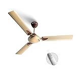 LONGWAY Creta P1 1200 mm/48 inch Remote Controlled 3 Blade Anti-Dust Decorative Star Rated Ceiling Fan (Golden, Pack of 1)- Amazon