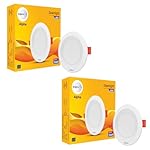 wipro 6W Alpha Downlight for Junction Box | Red |3 inch Cutout, 22mm Height| Surge Protection Upto 350 VA | High Voltage Protection Upto 4KV | Pack of 2- Amazon