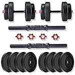 BULLAR Adjustable Dumbbells Set 8 Kg to 20 Kg with Pair of Dumbbell Rods and PVC Weight Plates (8 KG)- Amazon
