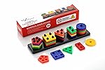 Wirescorts Angle Geometric Plastic Blocks, Sorting & Stacking Toys for Toddlers and Kids Preschool, Color Stacker Shape Sorter Gift Educational Learning Toy for 1 2 3 Years Boys and Girls, Multicolor- Amazon