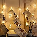 HashWOW® Plastic 16 Photo Clip Led Light 12 Feet Curtains String Lights Window Curtain Lights Sourced Photo Hanging, Birthday, Festival, Wedding, Party for Home, Patio, Lawn (4 Meter, Warm White)- Amazon