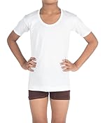 VIP Bonus Junior Kids Innerwear Round Neck Vest with Sleeves, Made of 100% Cotton for 8-9 Years Kids (Pack of 6)- White- Amazon