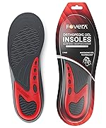 FOVERA Gel Insoles Pair for Walking, Running, Sports, Formal and Safety Shoes – All Day Comfort with Dual Gel Technology – Full Length Sole for Every Shoe (Male, Red, Pack of 1 Pair)- Amazon