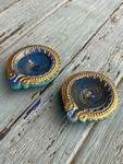 Ariana Set Of 2 Blue & Gold-Toned Printed Terracotta Diyas- Myntra