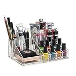 SR 16 Grid Makeup Organizer Drawer Desk Multipurpose Plastic Makeup Cosmetic Display Stand Makeup Brushes Lipstick Pencil Mascara Brush Hair Combs and Jewelry Storage Box Dressing Table Organizer- Amazon